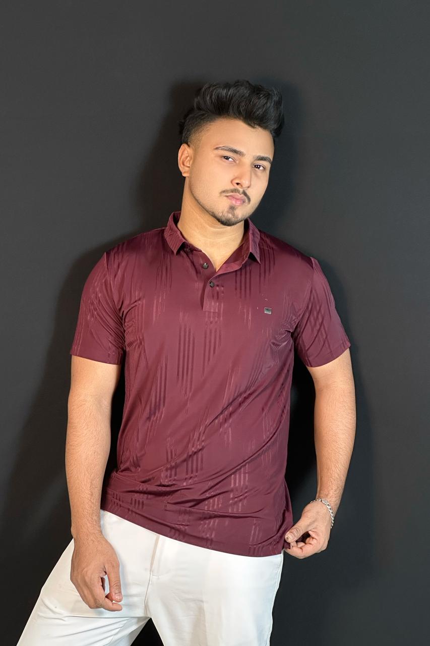 মেরুন কালার পোলো টি-শার্ট-dunhill